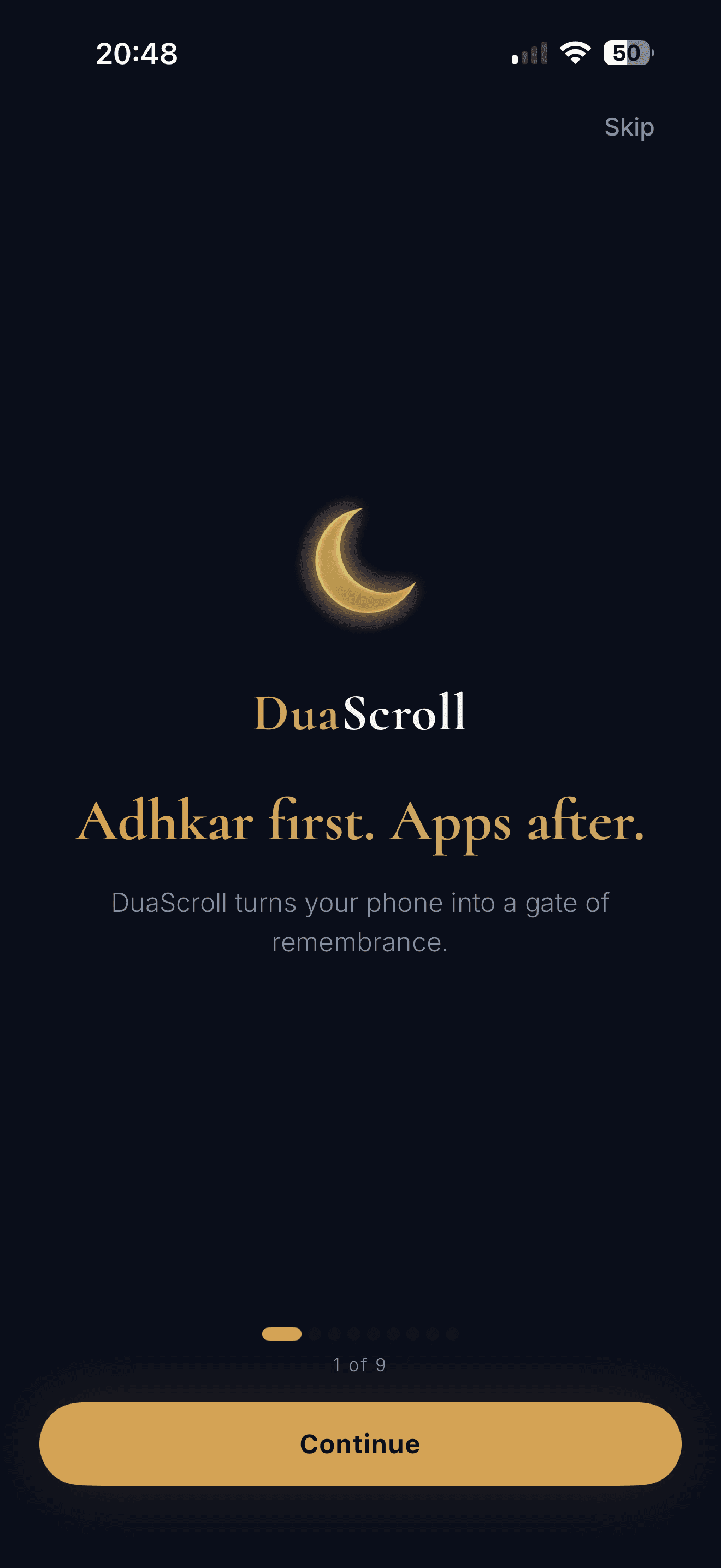 DuaScroll screen